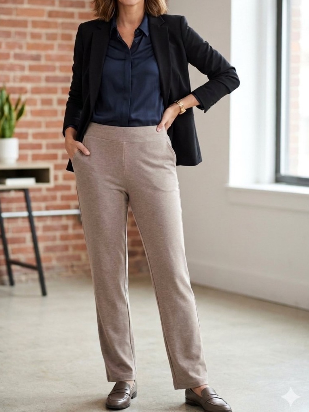 👗J. Jill affinity French terry with slim legs
